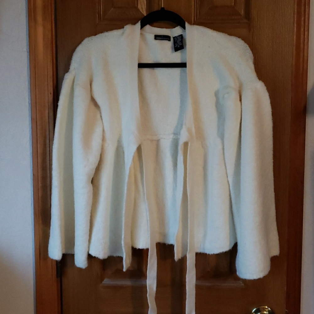 Moda International White Bell Sleeve Cardigan